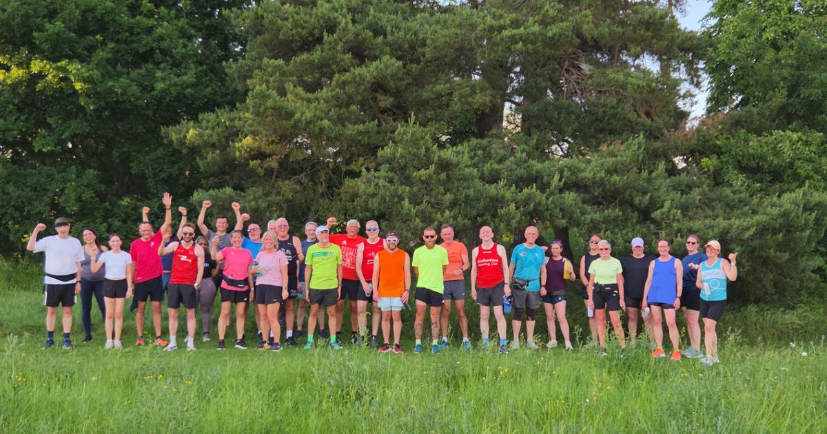 CRWC runners running together in Pittville Park