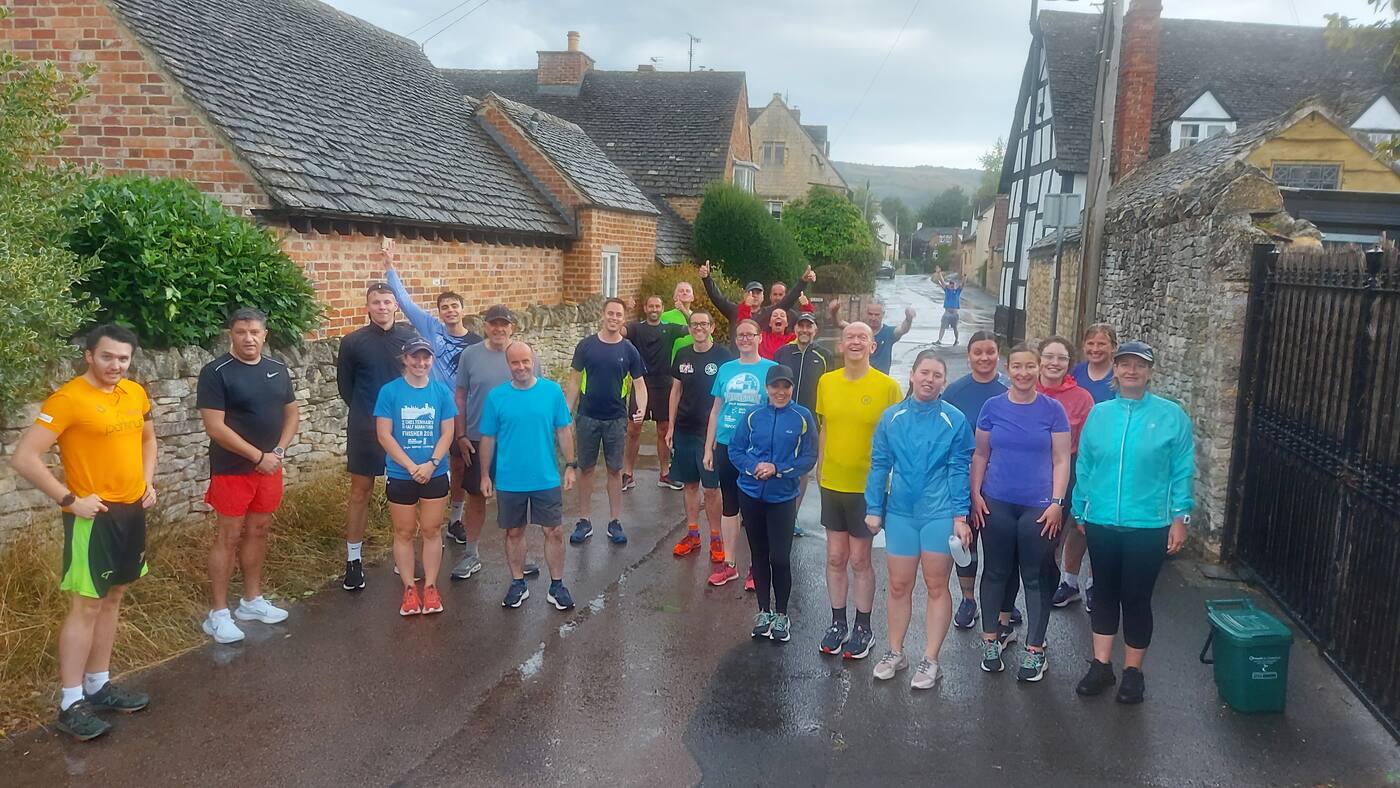 CRWC runners meeting together before a club running session